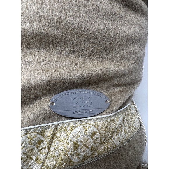 Glass Beaded Pillow By Elizabeth Phillips Handmade Rare EUC 22x22 - Picture 9 of 12